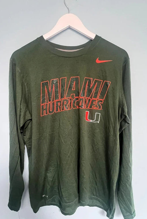 Official Nike Miami Hurricanes Long Sleeve Training Top