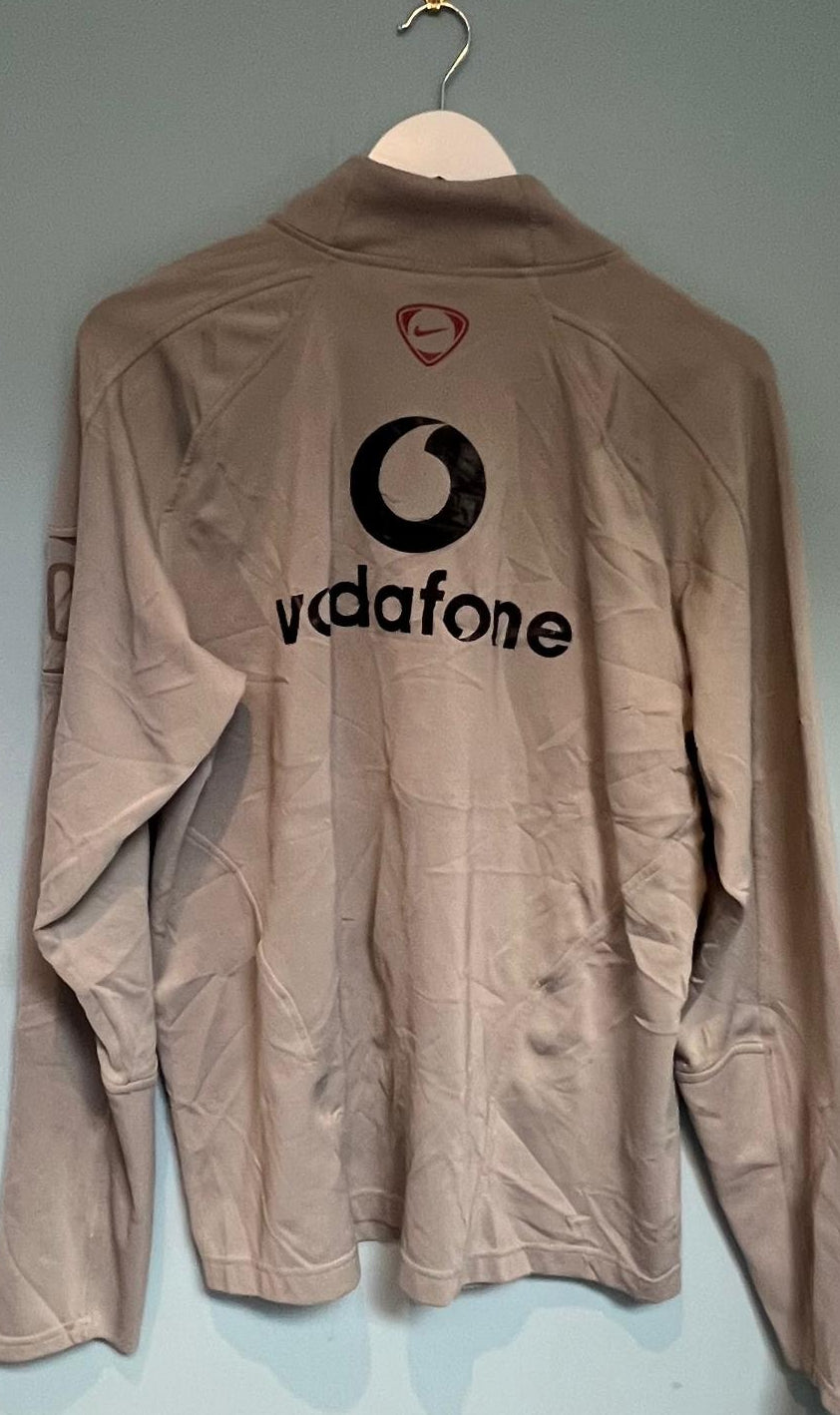 Manchester United 2004-2006 Nike 1/4 Zip Training Top Grey