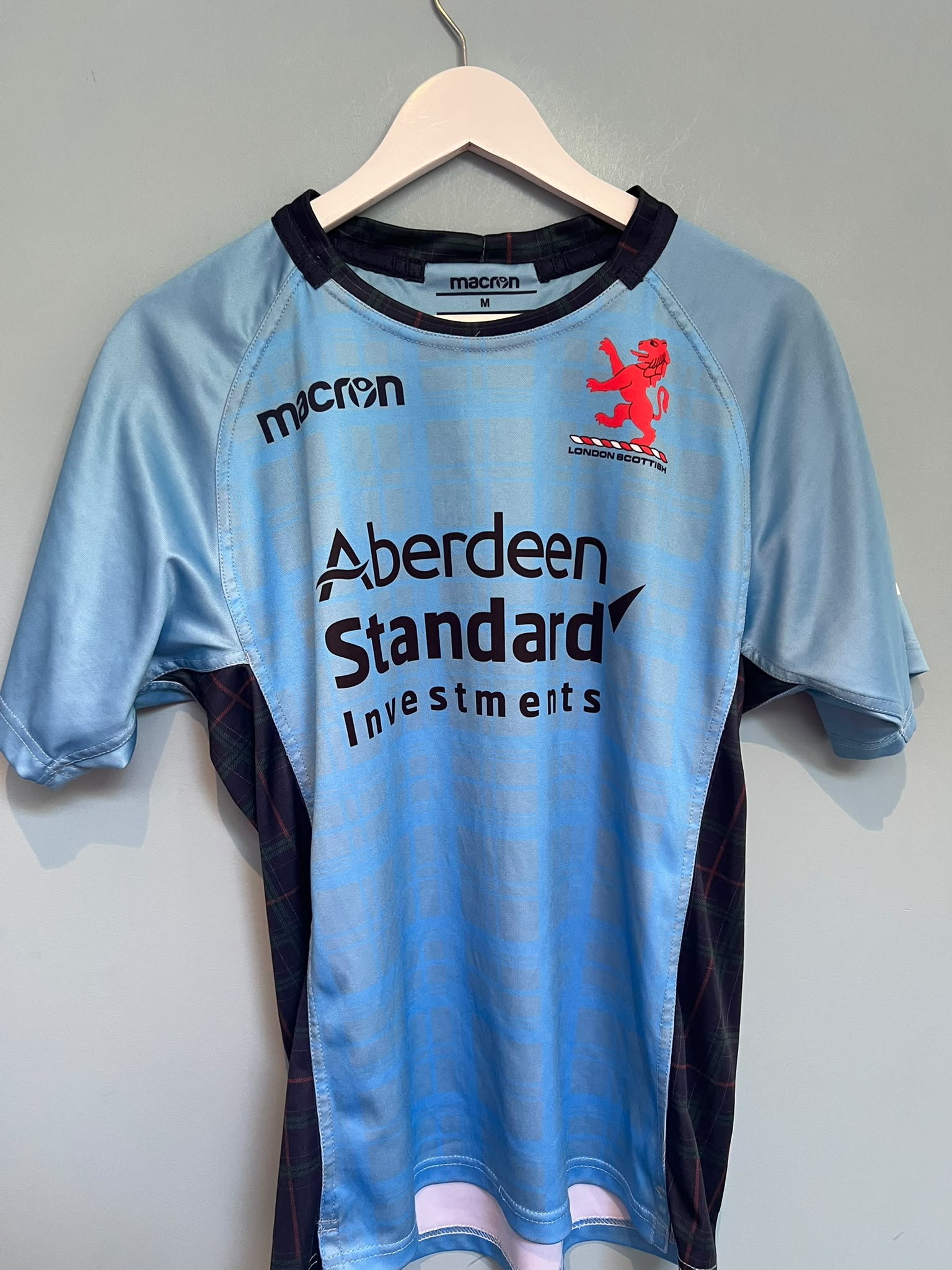 2018/2019 London Scottish Match Worn Away Shirt Medium Macron