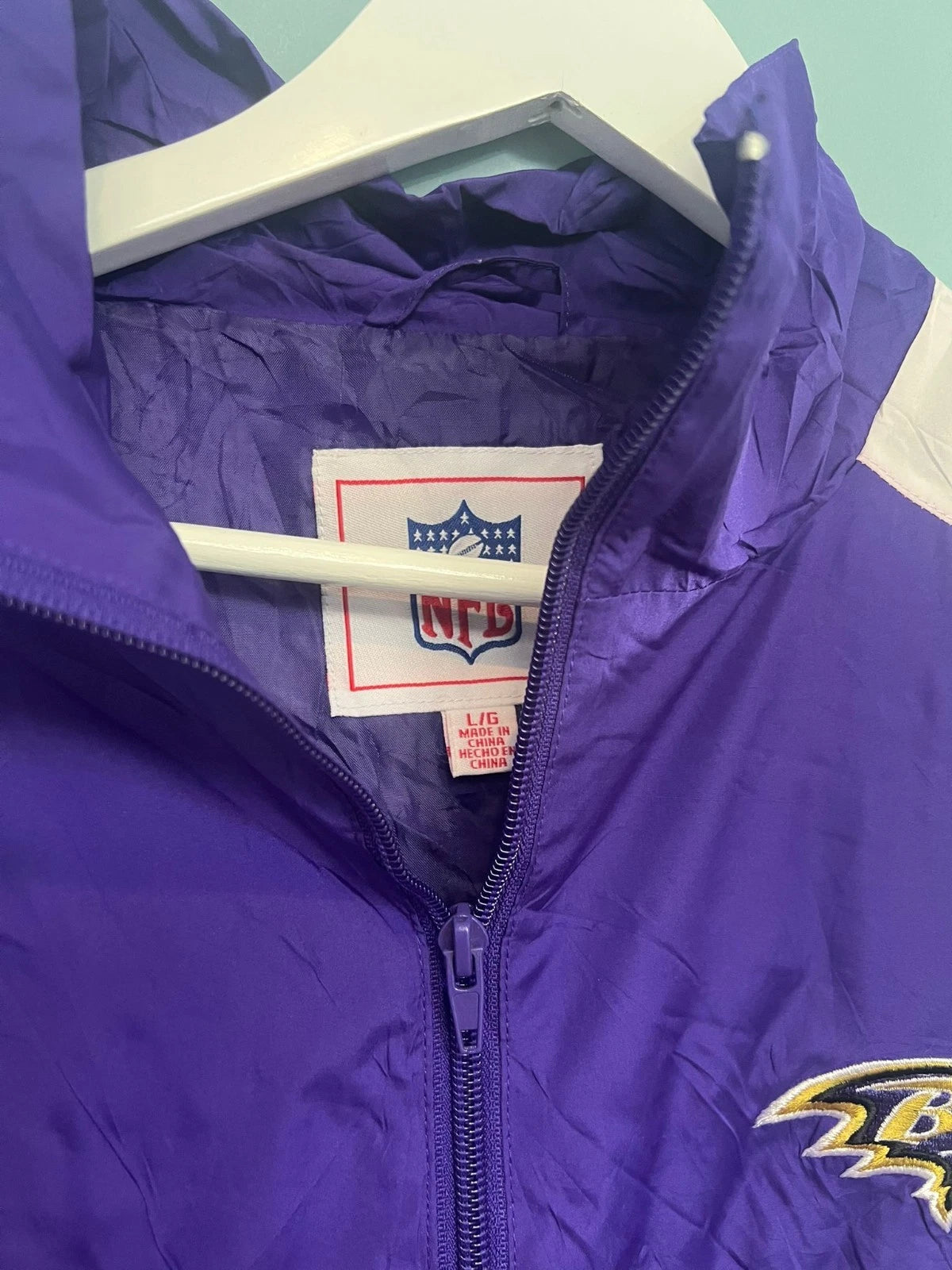 Official NFL Retro Baltimore Ravens Large Starter Jacket